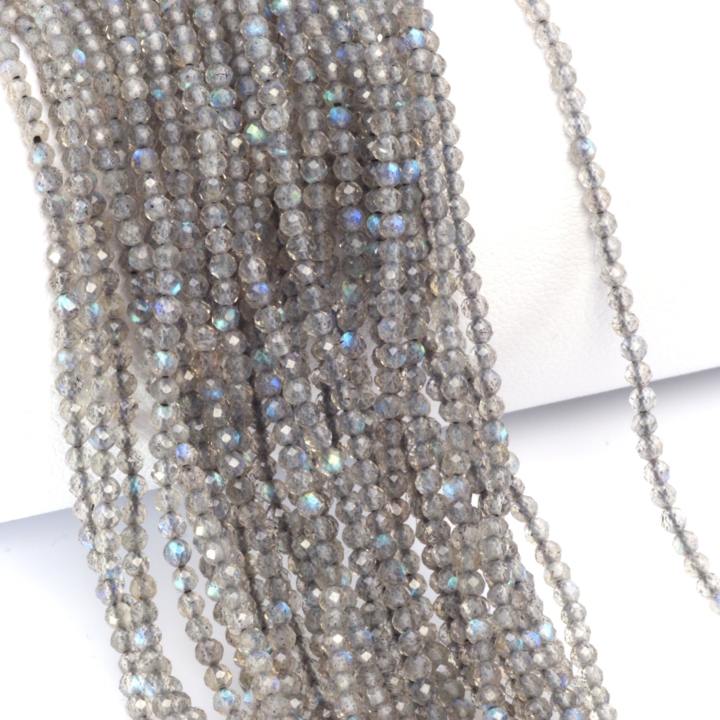 Blue Labradorite 2mm Faceted Rondelles