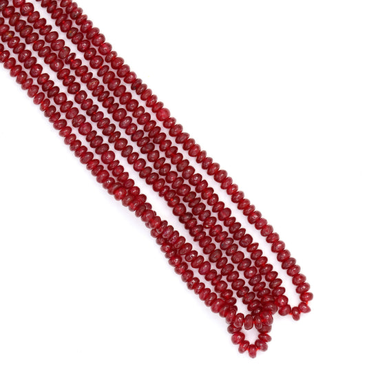 Red Ruby 3mm Smooth Rondelles Bead Strand