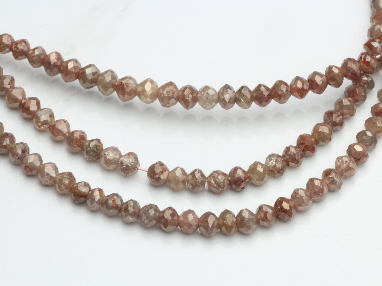 Brown Diamond 2mm Faceted Rondelles