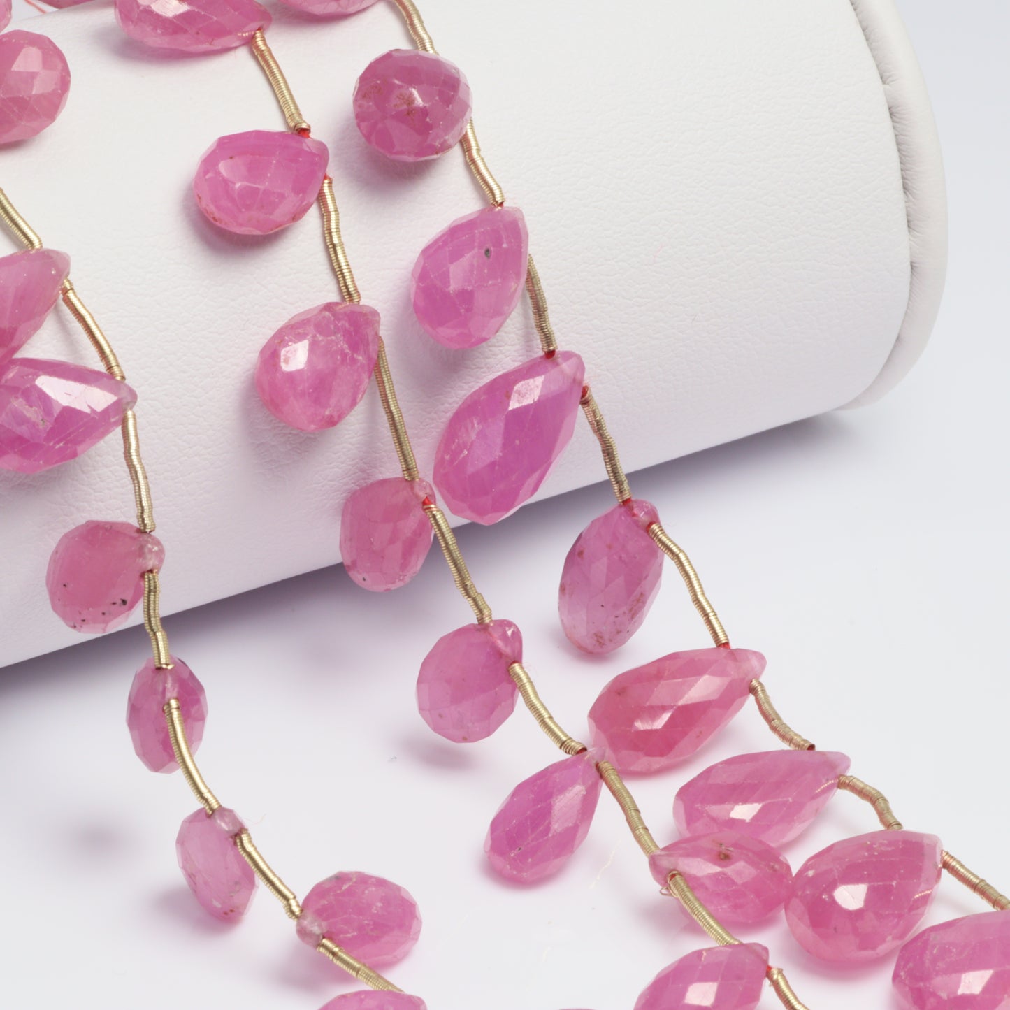 Red Ruby 10x6mm Faceted Pear Shaped Briolettes Bead Strand