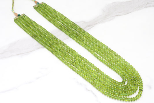 Green Peridot 6mm Smooth Rondelles