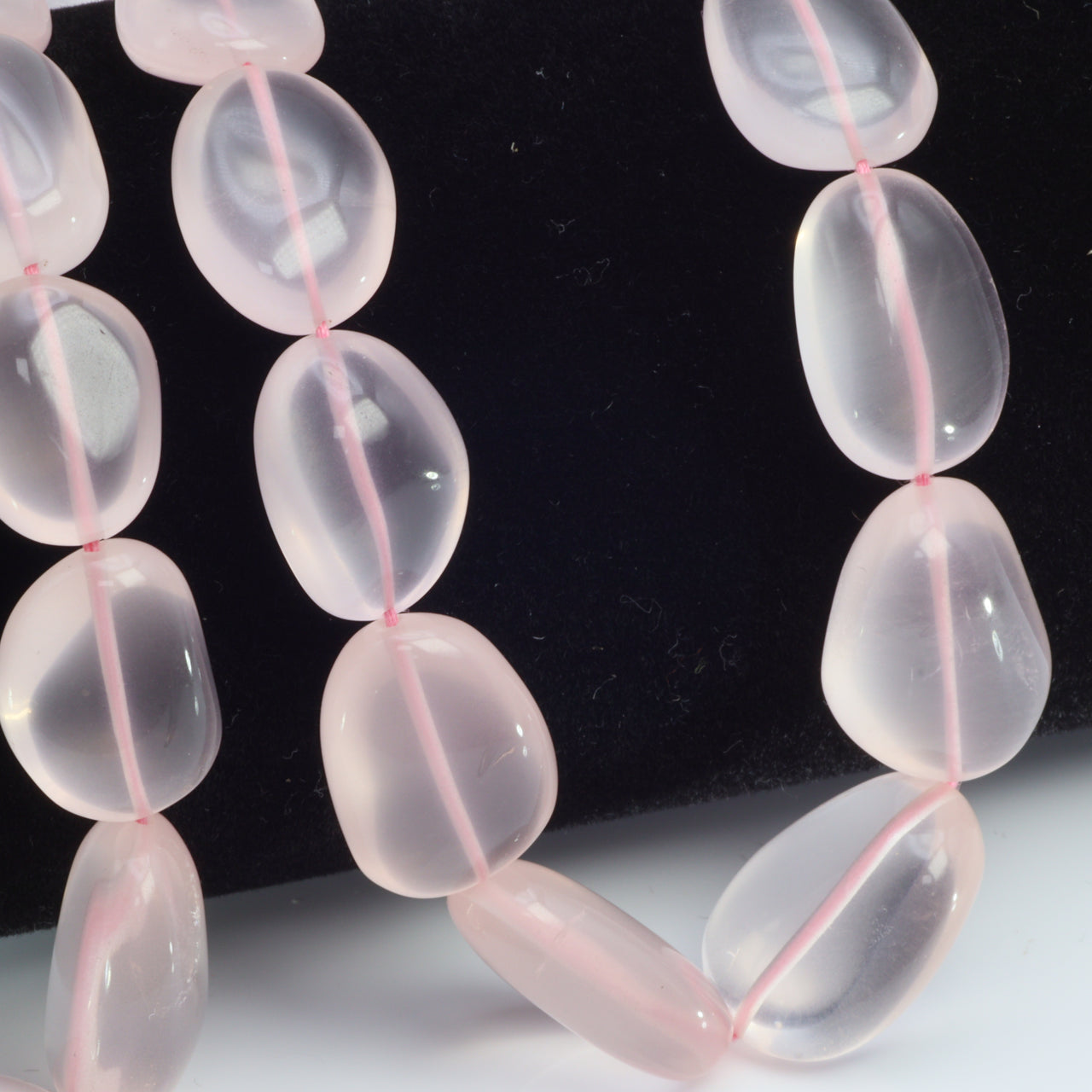 AA Pink Rose Quartz 12x10mm - 18x13mm Smooth Nuggets Bead Strand