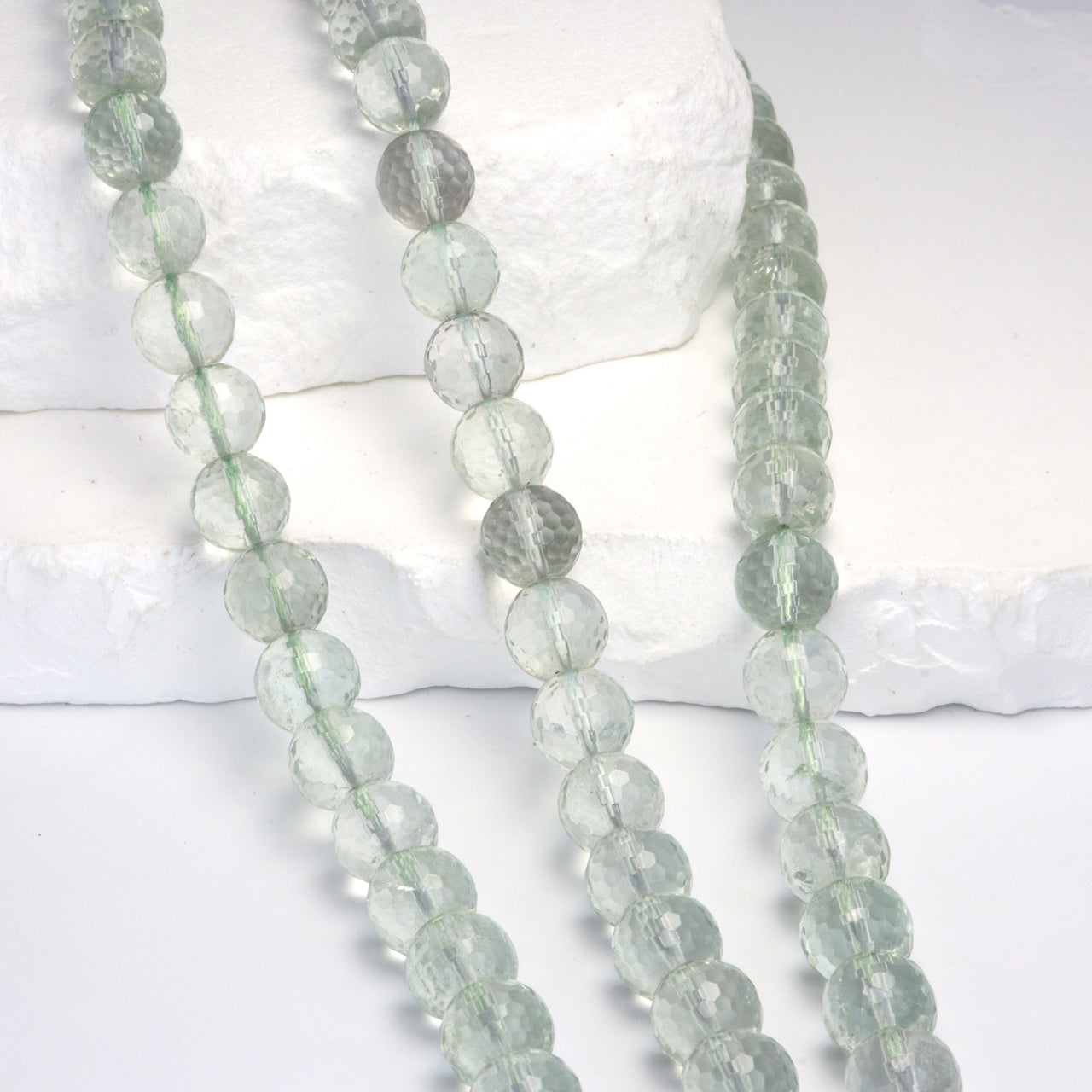 Green Amethyst 10mm Faceted Rounds