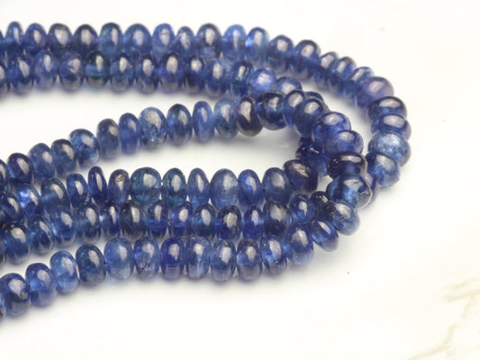 Navy Blue Sapphire 3mm Smooth Rondelles