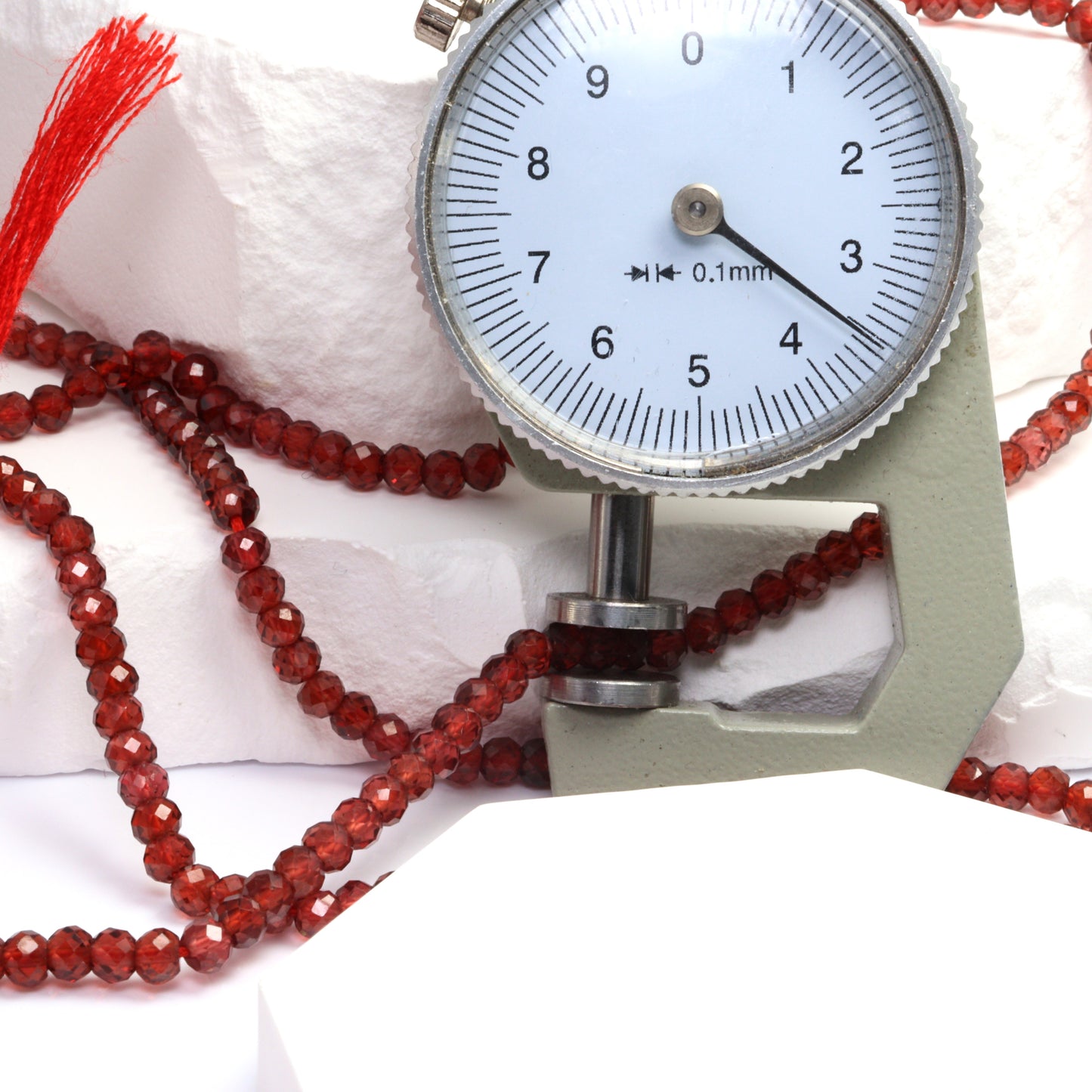 Red Garnet 3.5mm Faceted Rondelles Bead Strand