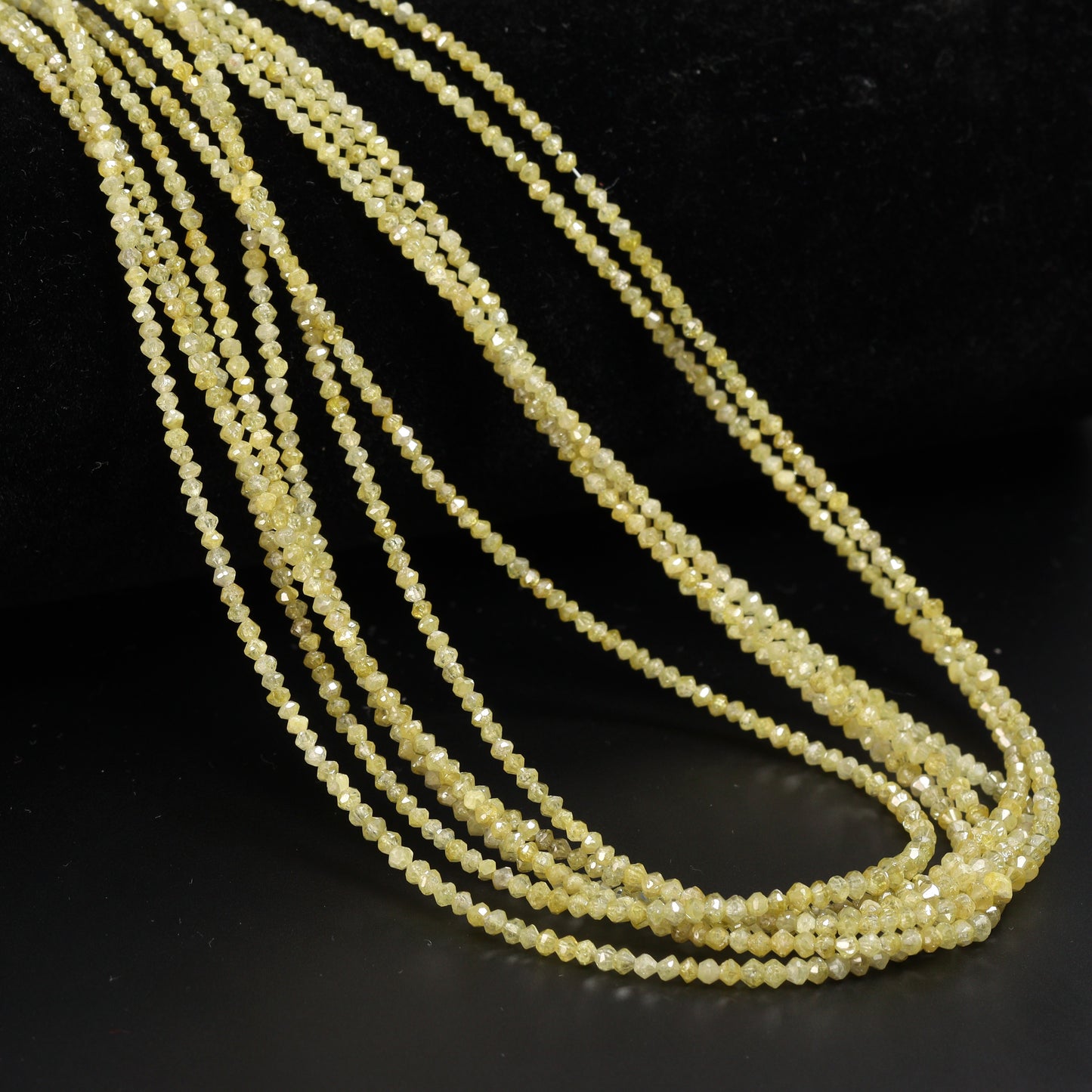 Yellow Diamond 2mm – 2.2mm Hand Faceted Rondelles Bead Strand