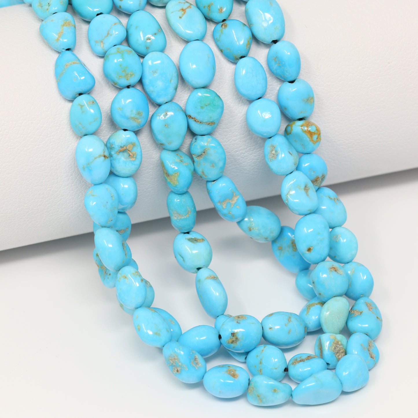 Sleeping Beauty Turquoise 6mm Smooth Nuggets Bead Strand