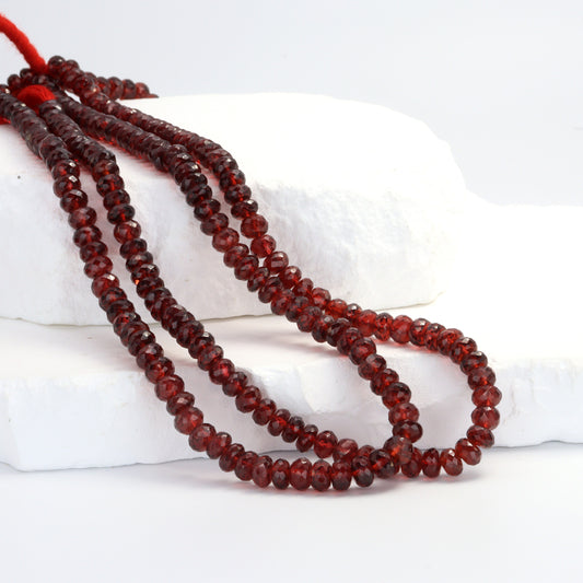 Red Garnet 5mm Faceted Rondelles