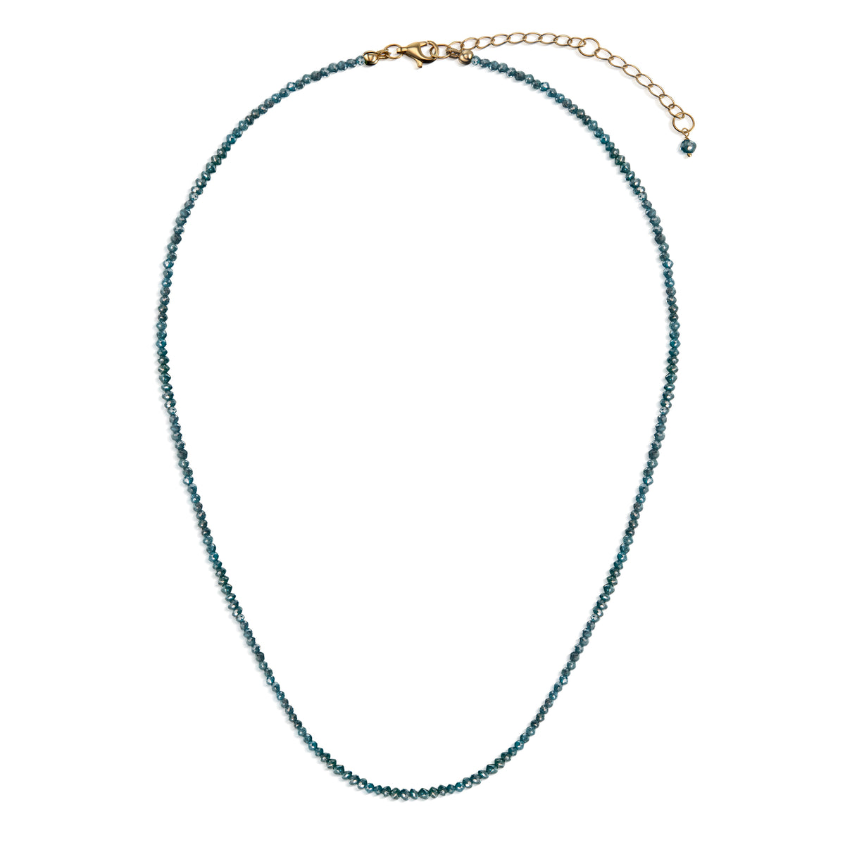 18k Blue Diamond Bead Necklace
