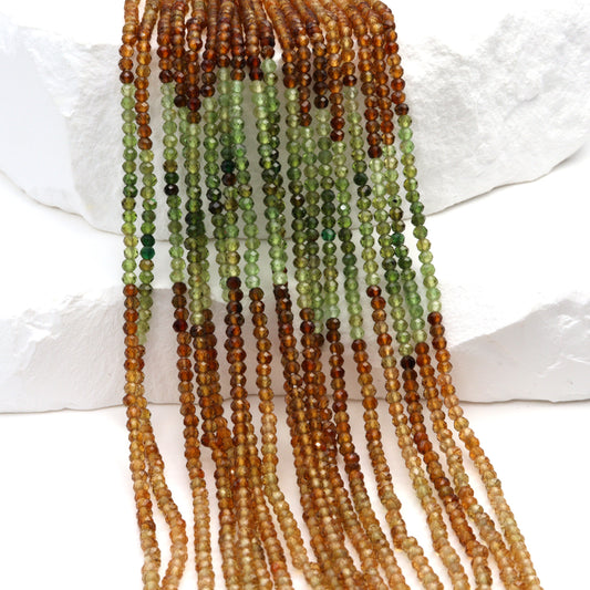 Petro Tourmaline 2mm Faceted Rondelles Bead Strand