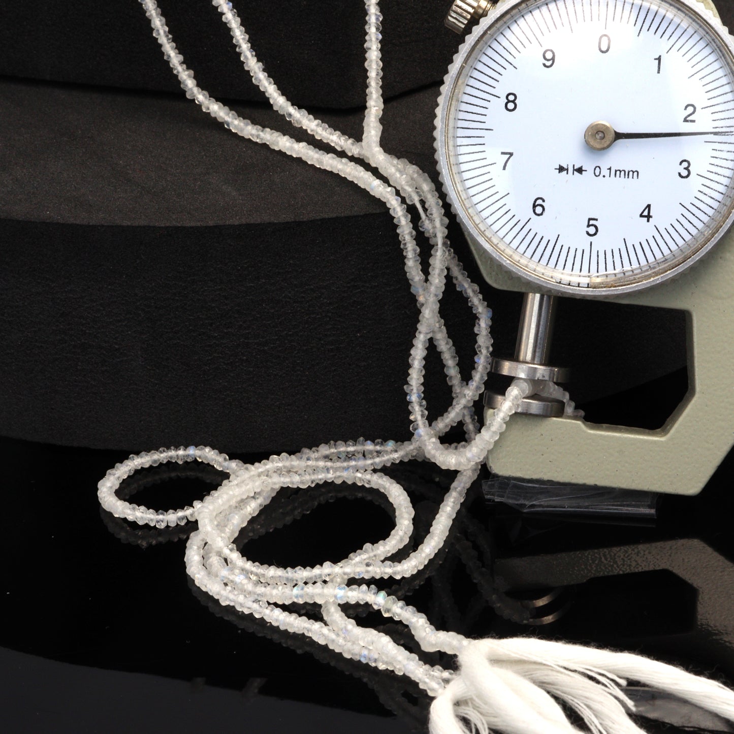 AA Blue Rainbow Moonstone 2.5mm Hand Faceted Rondelles Bead Strand