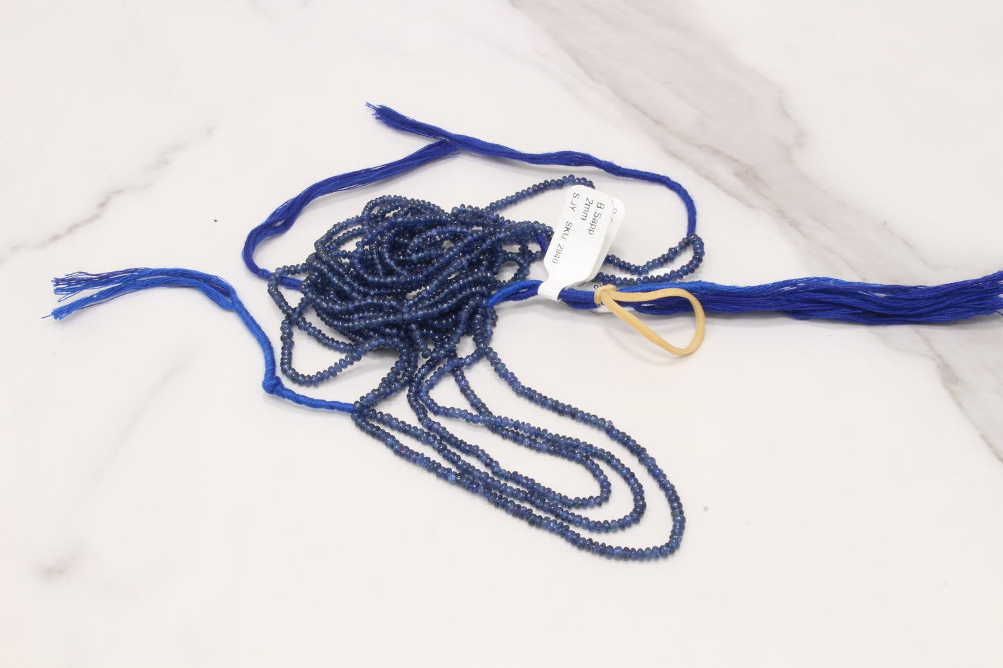 Navy Blue Sapphire 2mm Smooth Rondelles Bead Strand