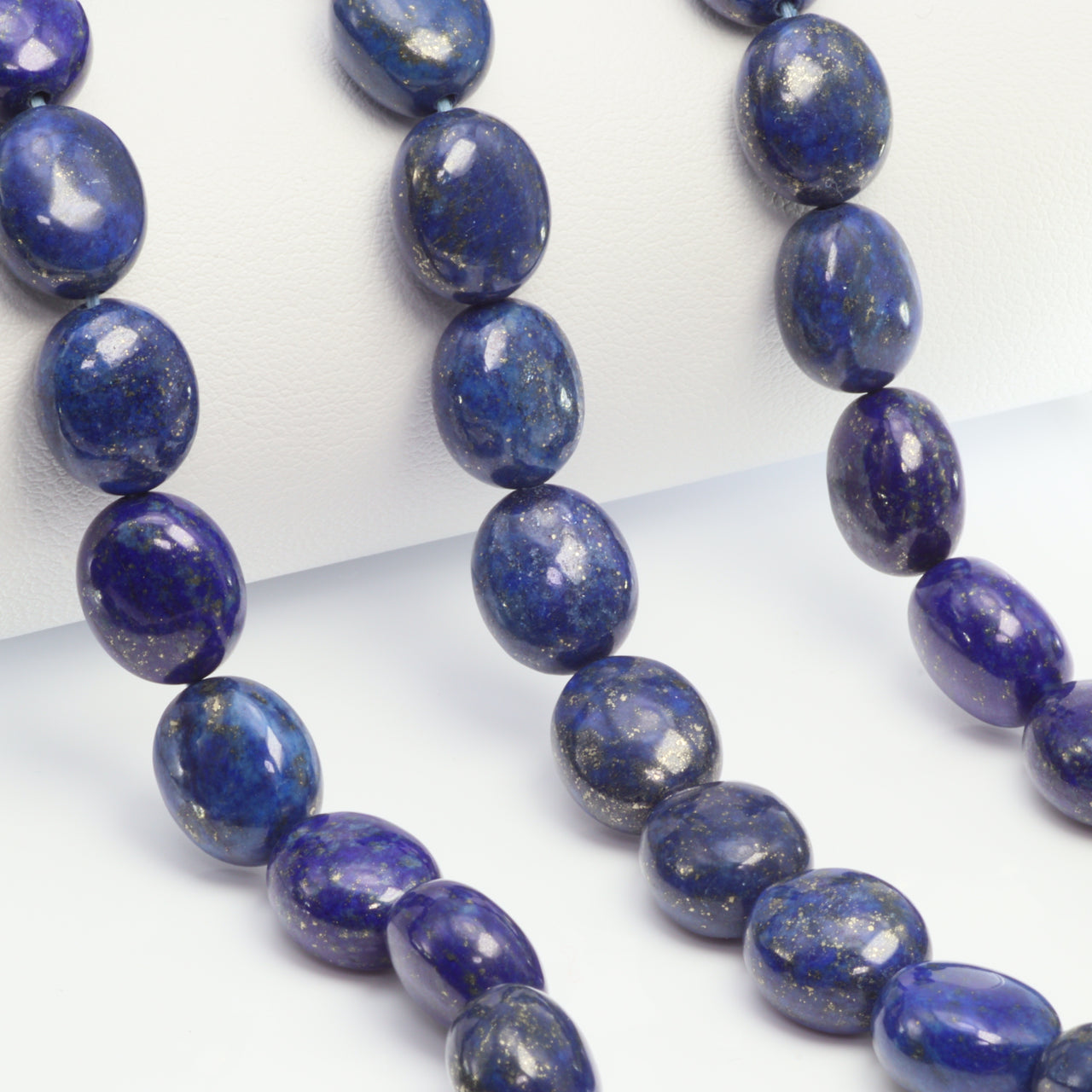 Royal Blue Lapis Lazuli 12x10mm Smooth Ovals Bead Strand