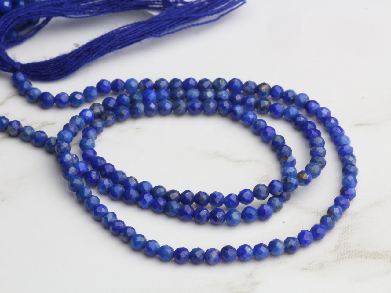 Lapis Lazuli 2mm Faceted Rounds Bead Strand