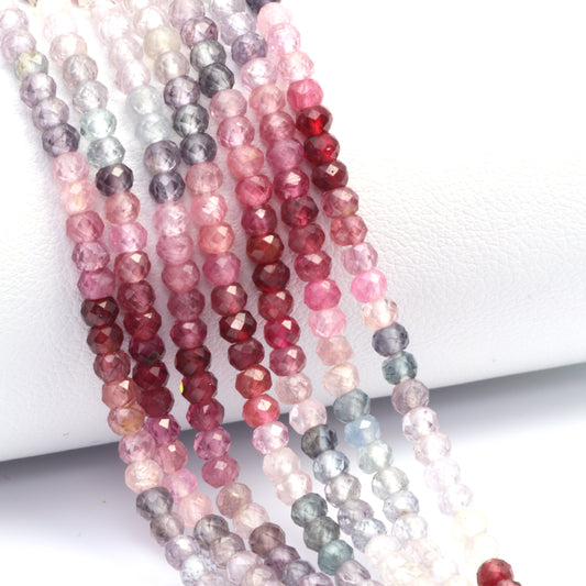 Multi Spinel 3mm Faceted Rondelles Bead Strand
