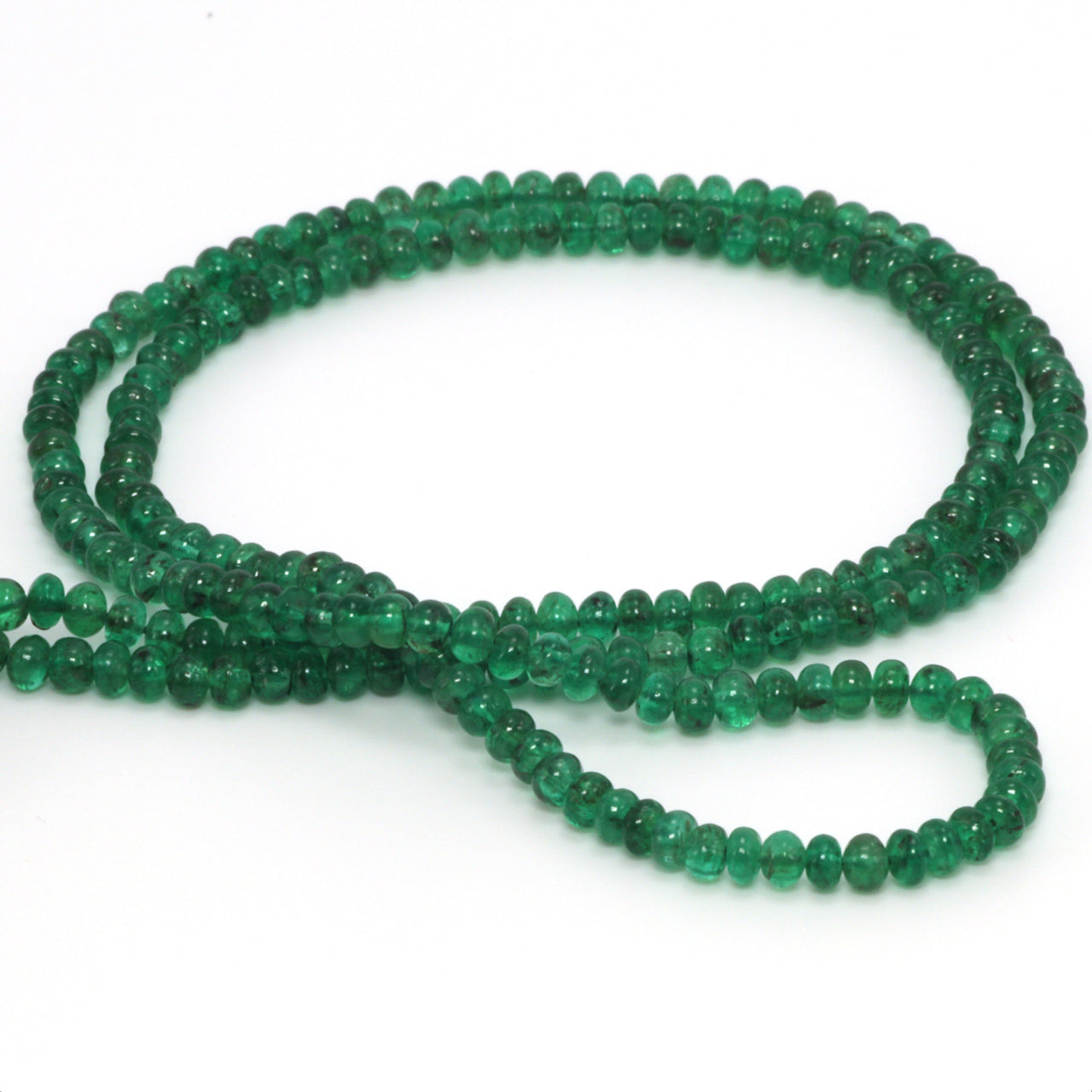 Green Emerald 2.5mm Smooth Rondelles Bead Strand