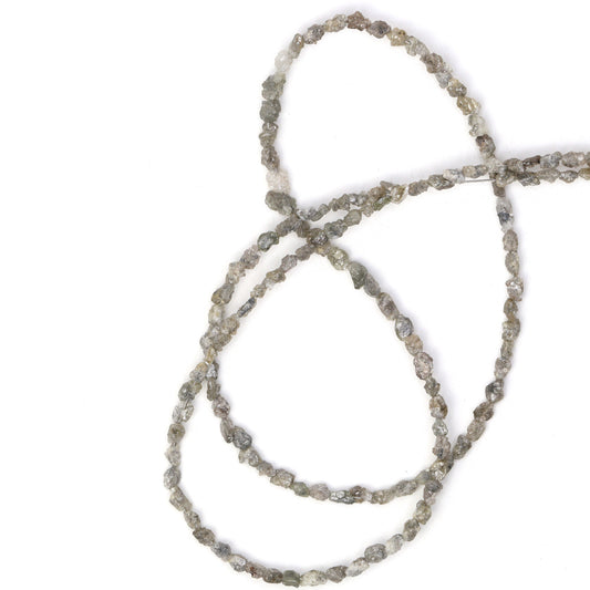 Gray Diamond 3x2mm - 4x3mm Faceted Chips Bead Strand