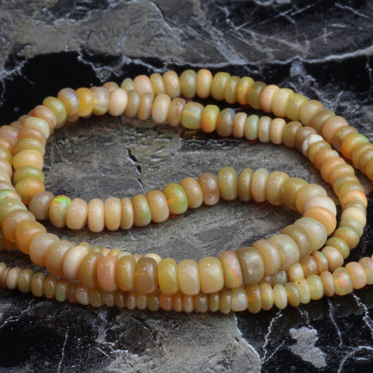 Brown Ethiopian Opal 3mm Smooth Rondelles