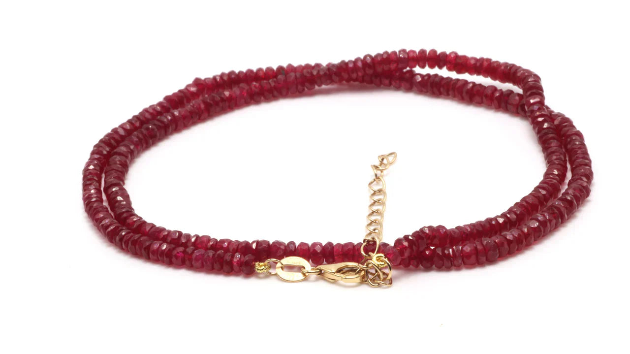 18k Ruby Bead Necklace