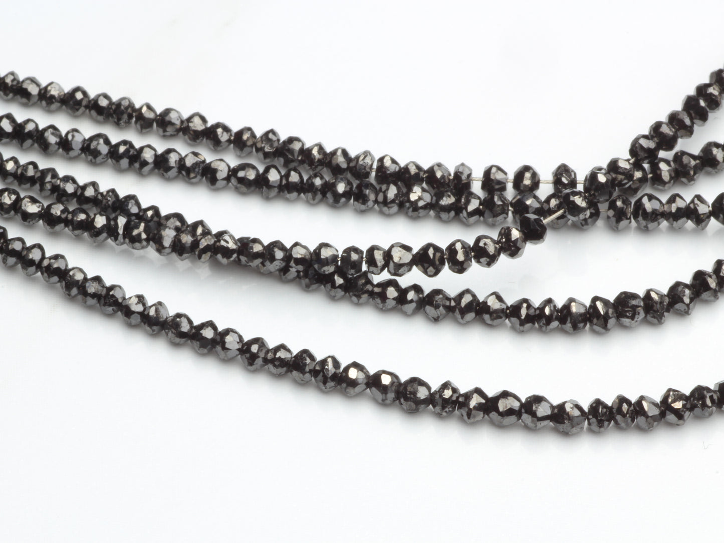 Black Diamond 1.5mm Faceted Rondelles