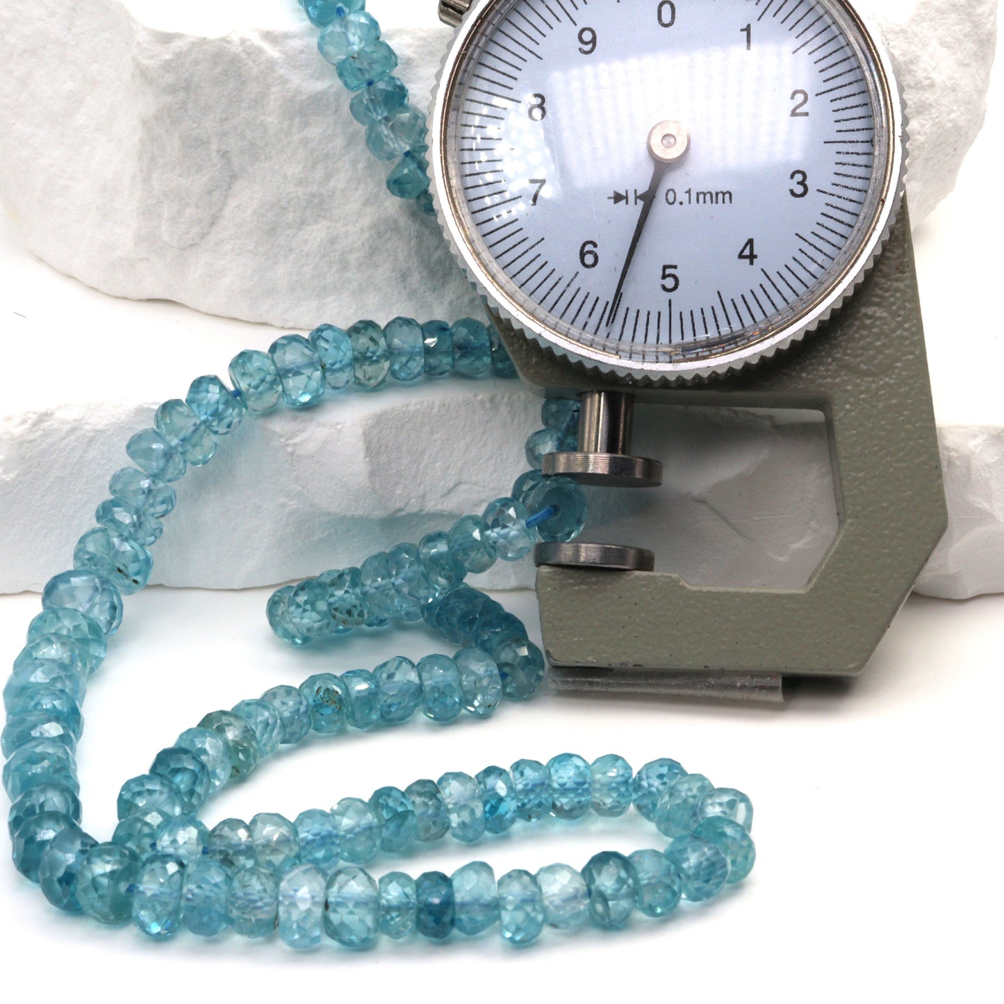 Blue Zircon 5mm Faceted Rondelles