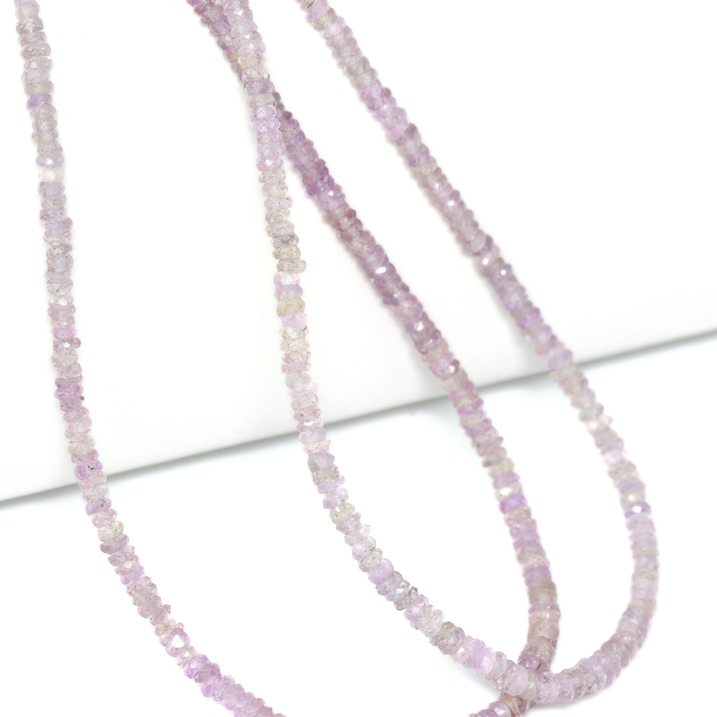 Purple Sapphire 3mm – 3.5mm Hand Faceted Rondelles Bead Strand