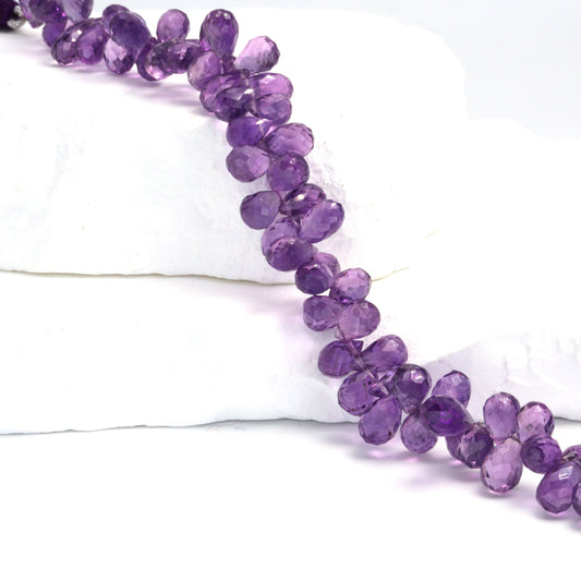 Light Purple Amethyst 8x5mm Faceted Teardrop Briolettes