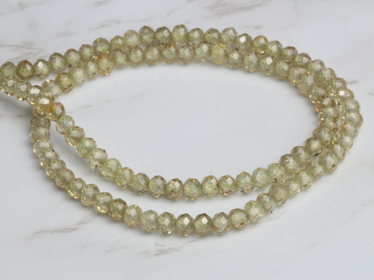 Light Green Zircon 2.5mm Faceted Rondelles