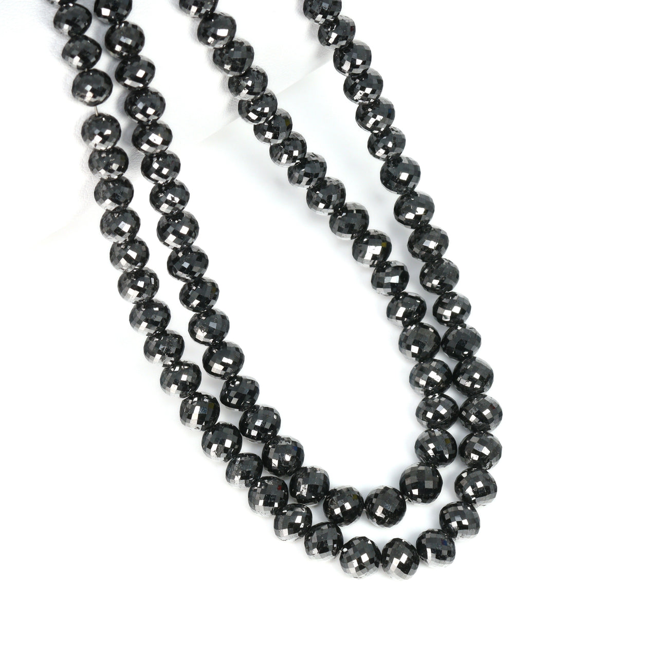 Black Diamond 5mm – 6mm Faceted Rondelles Bead Strand