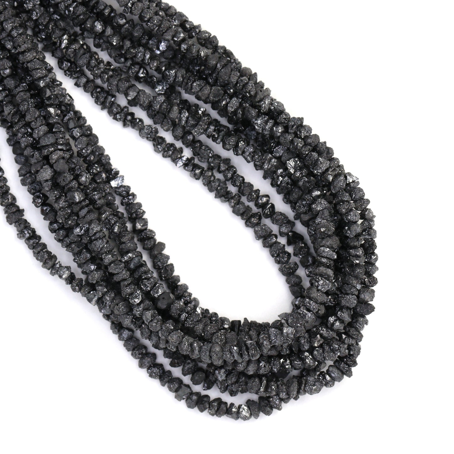 Black Diamond 2.5mm - 3.0mm Hand Faceted Chips Bead Strand
