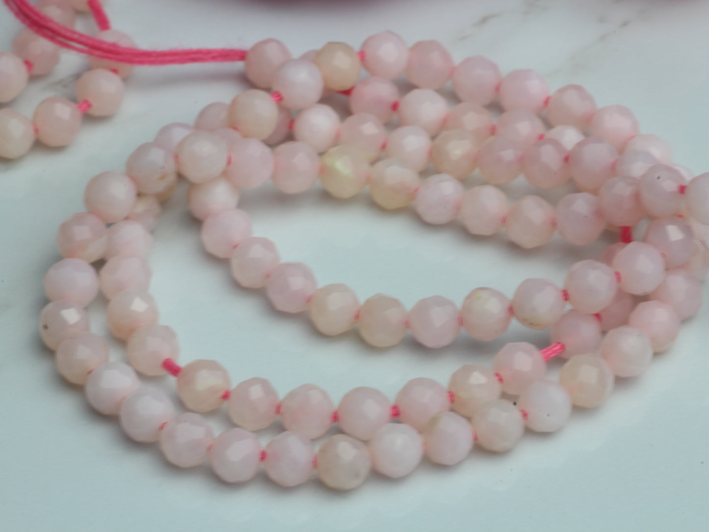 Pink Opal 3.5mm Faceted Rounds