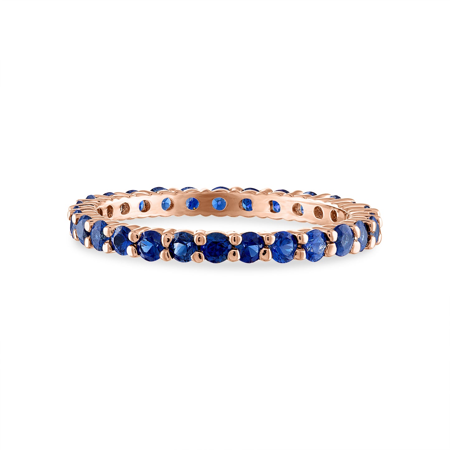 Shared Prong Blue Sapphire Eternity Band
