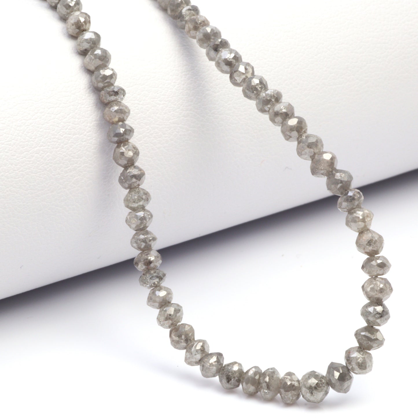 Gray Diamond 3mm Faceted Rondelles