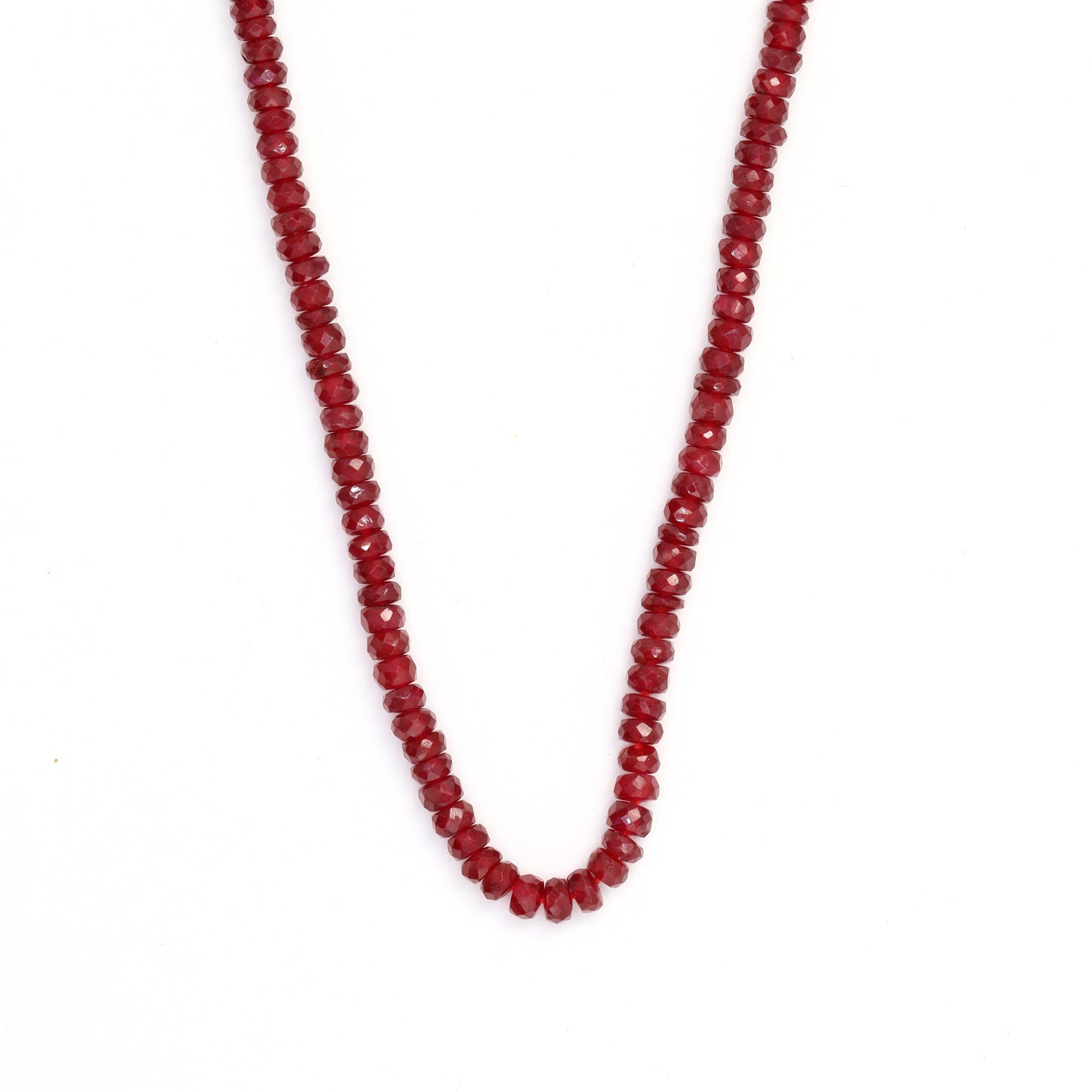 Red Ruby 3mm Hand Faceted Rondelles Bead Strand