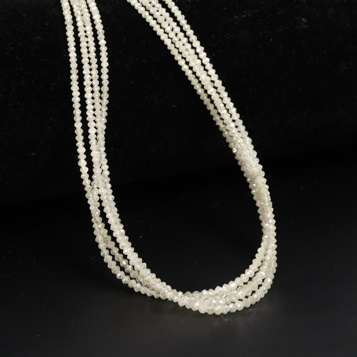 Gray Diamond 1.5mm – 2.5mm Hand Faceted Rondelles Bead Strand