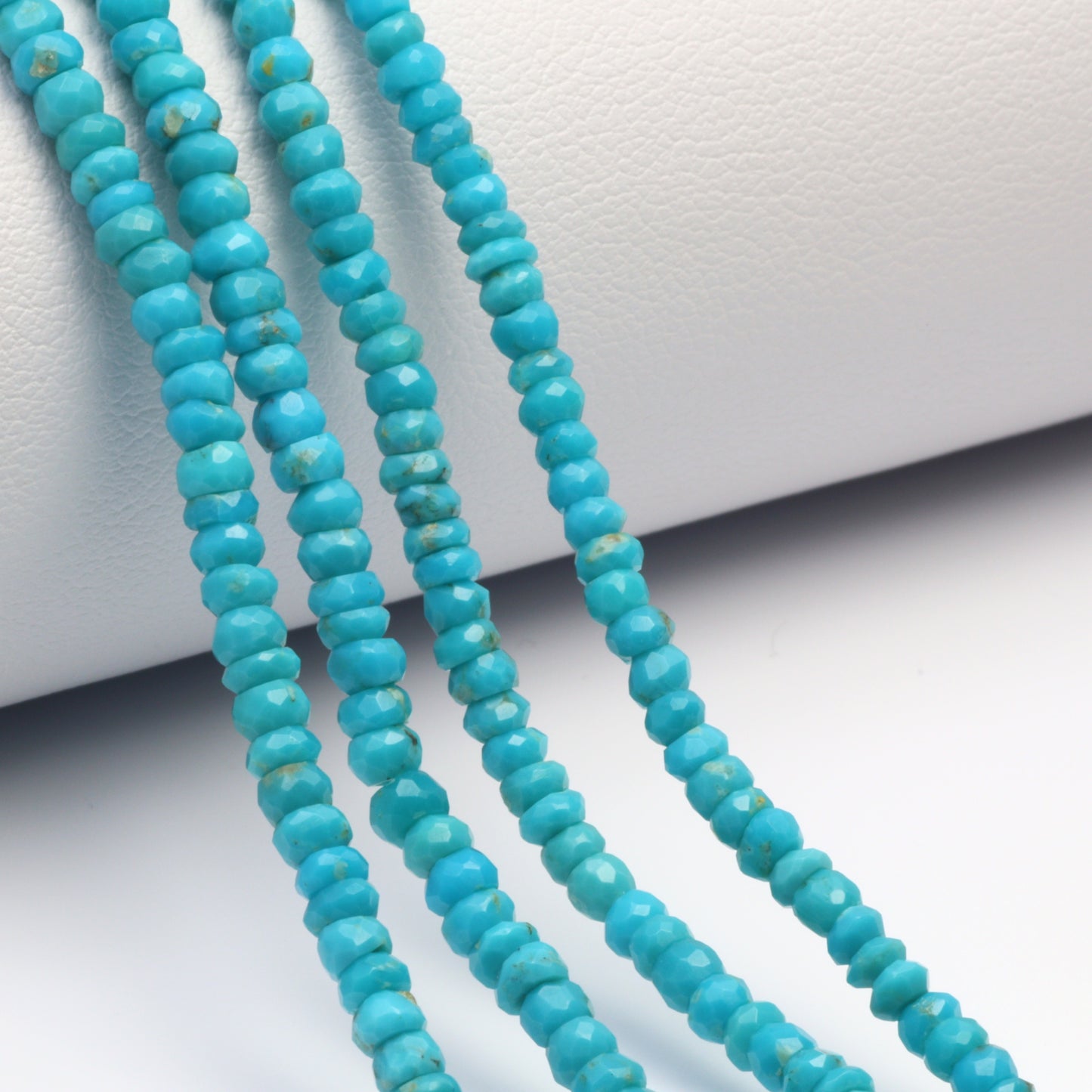 Natural Blue-Green Turquoise 3mm Faceted Rondelles