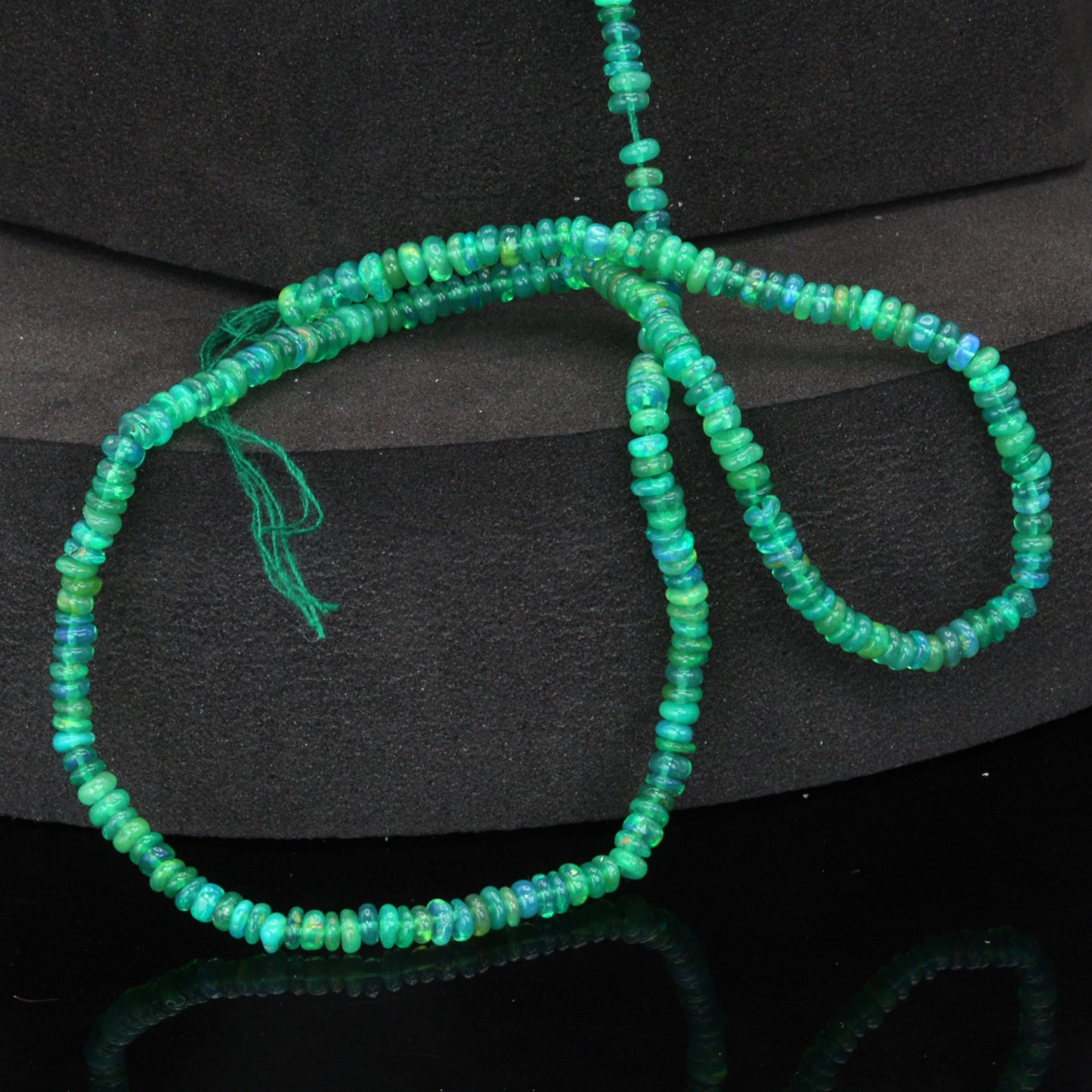 Green Ethiopian Opal 3mm Smooth Rondelles
