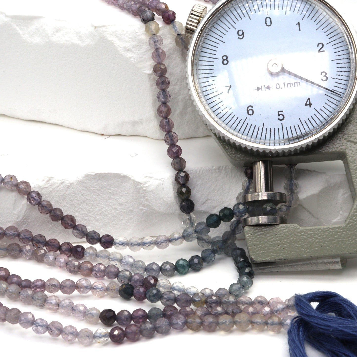 Ombre Blue Spinel 3.5mm Faceted Rounds Bead Strand