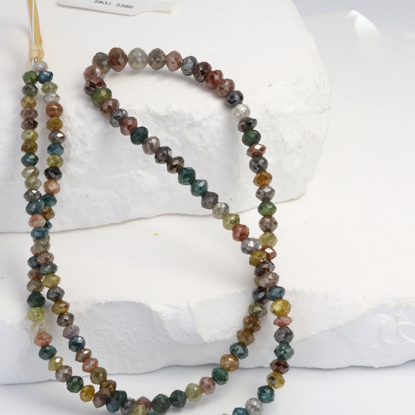 Multi Color Diamond 3.25 Faceted Rondelles