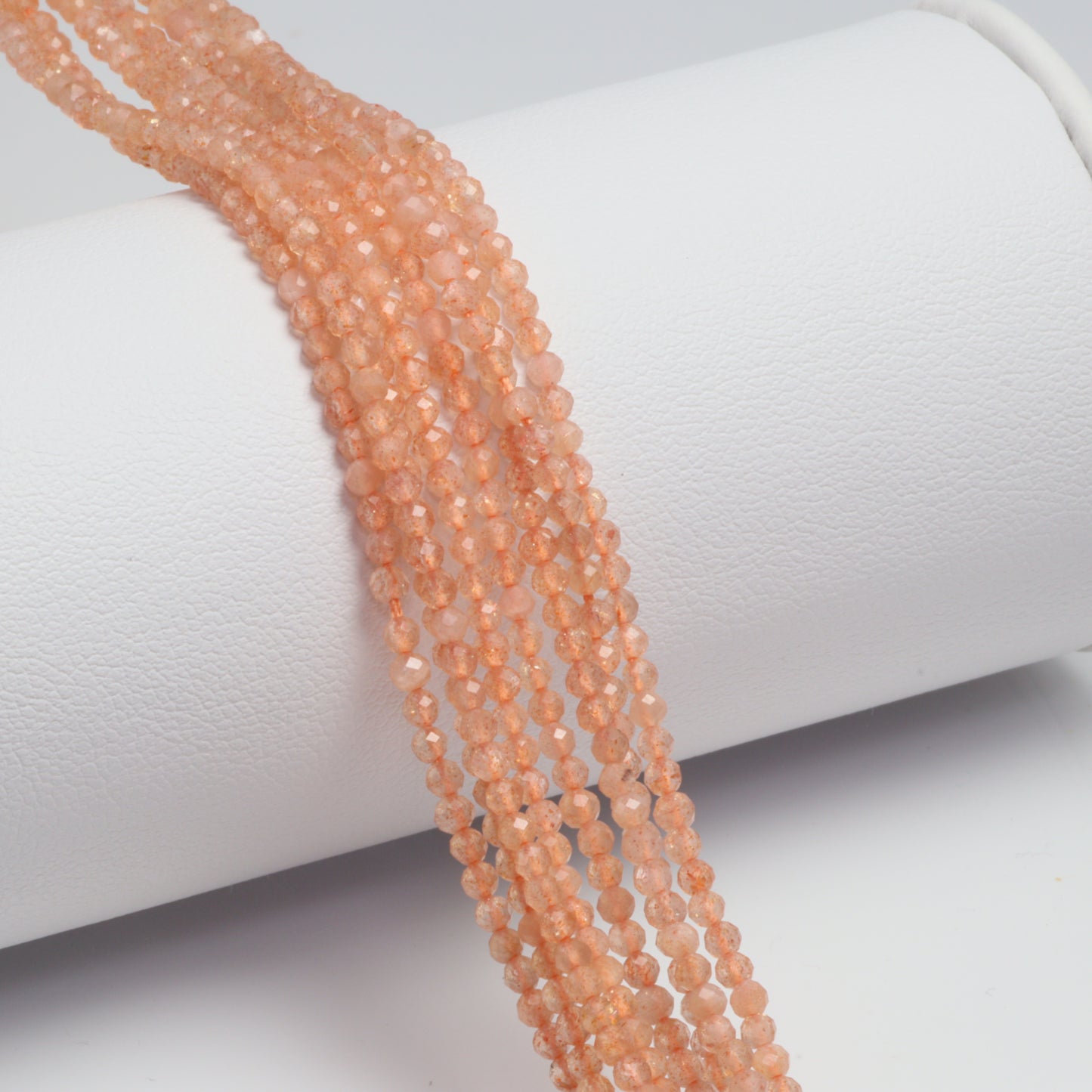 Peach Moonstone 2mm Faceted Rounds