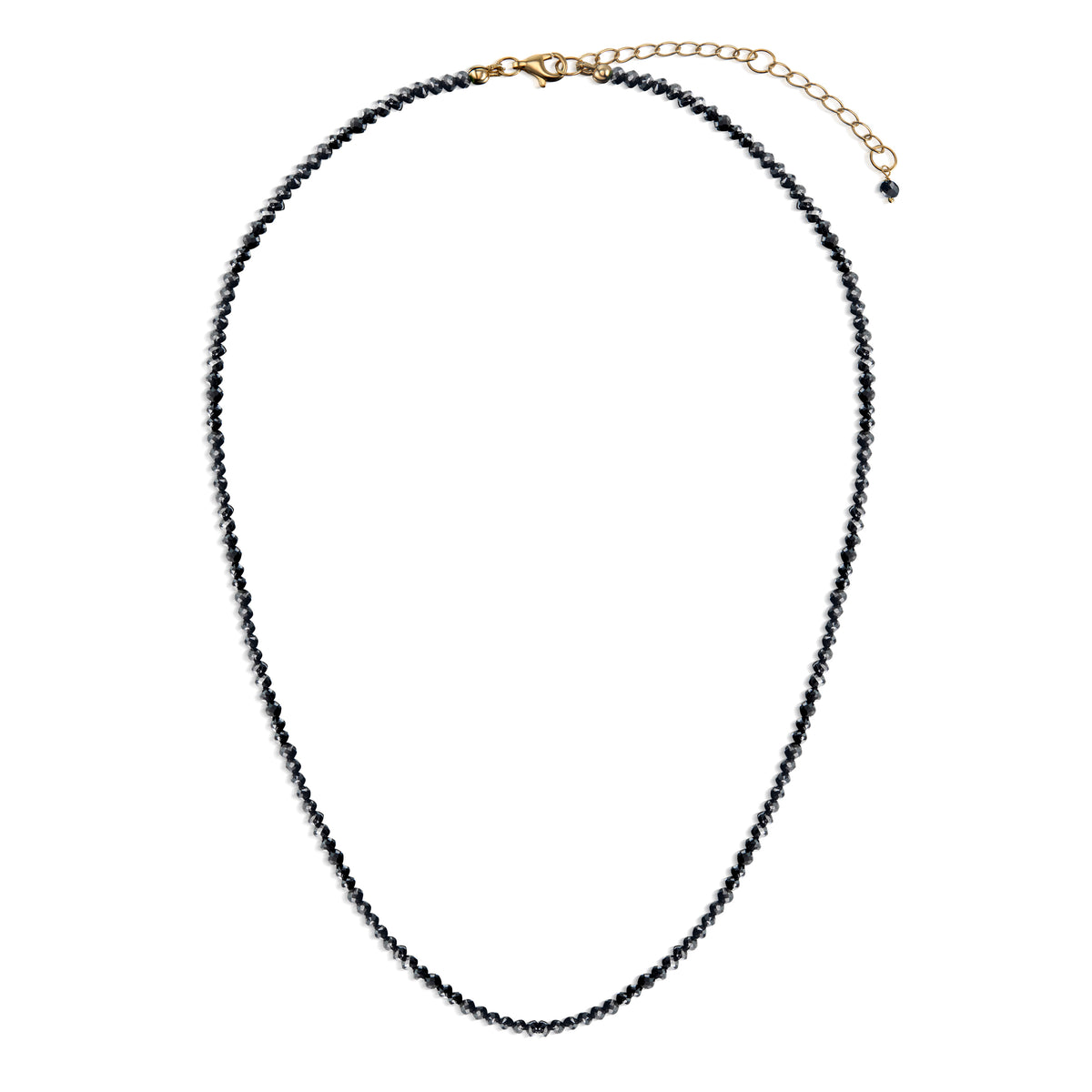 18k Black Diamond Bead Necklace