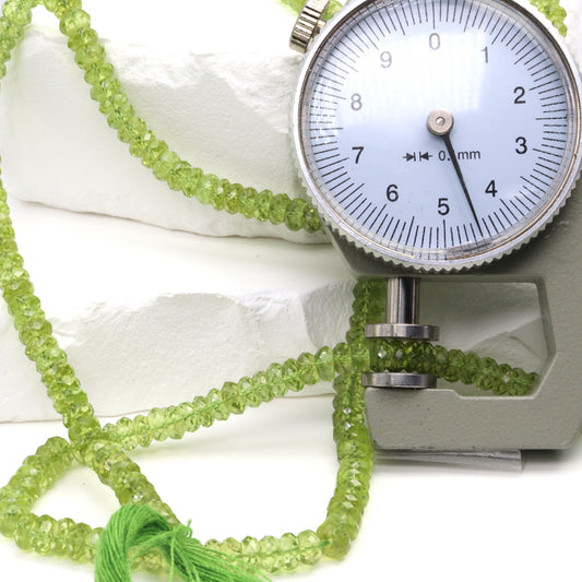 Green Peridot 4.5mm Faceted Rondelles Bead Strand