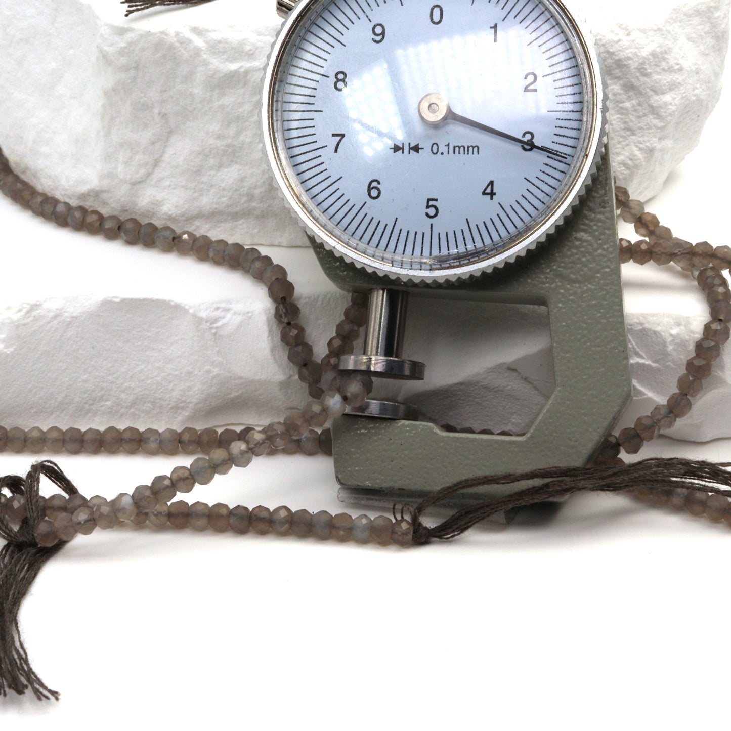 Gray Moonstone 3mm Faceted Rondelles