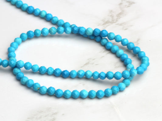 Blue Turquoise (R) 2.5mm Faceted Rounds