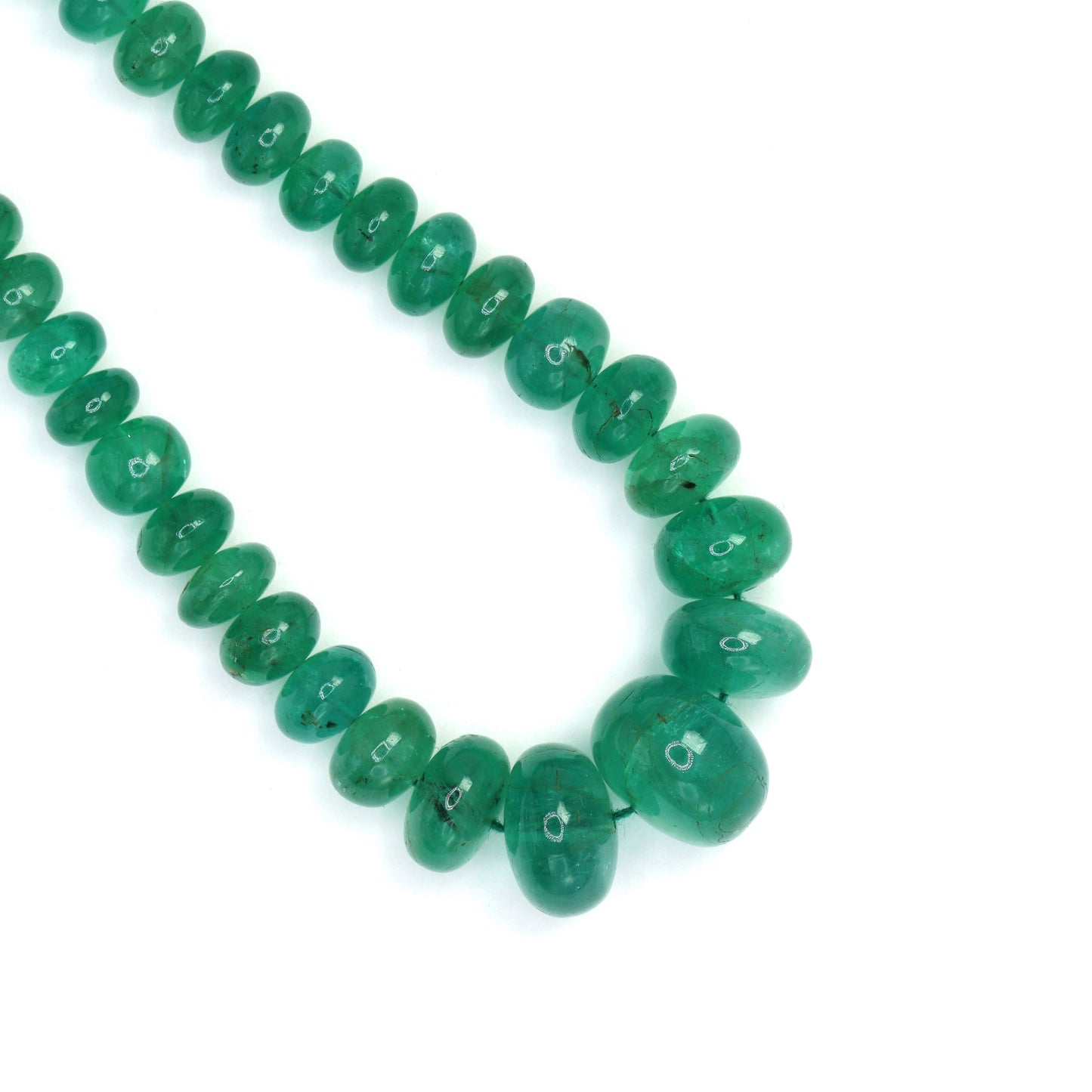 Green Emerald 6.5mm - 13mm Smooth Rondelles Bead Strand