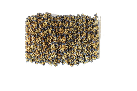 Coated Black Spinel 2mm Faceted Rounds