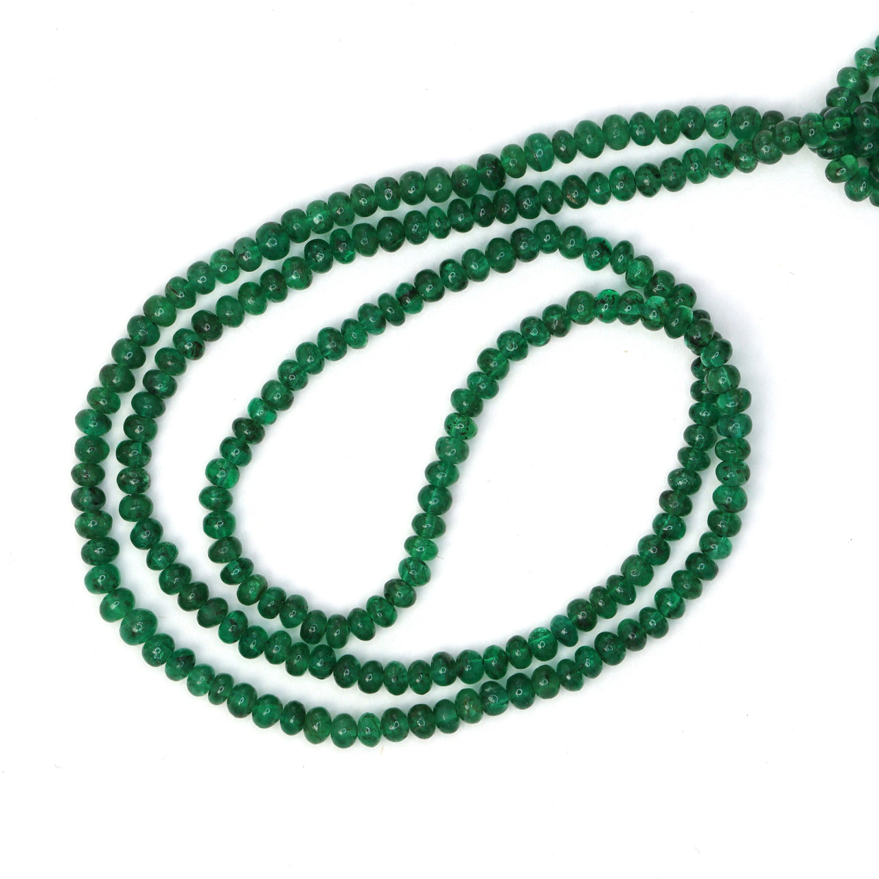 Green Emerald 2.5mm Smooth Rondelles Bead Strand