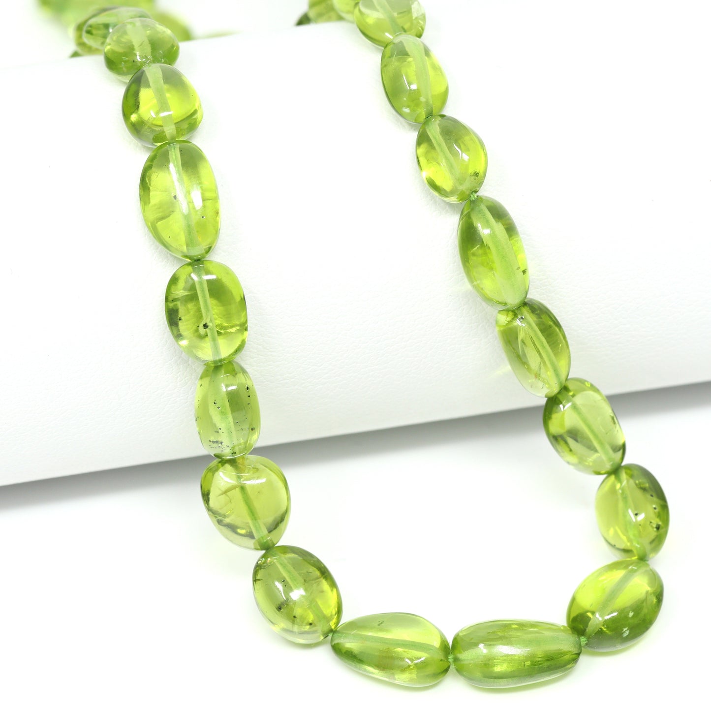 Green Peridot 7x5mm – 10x7mm Smooth Nuggets Bead Strand