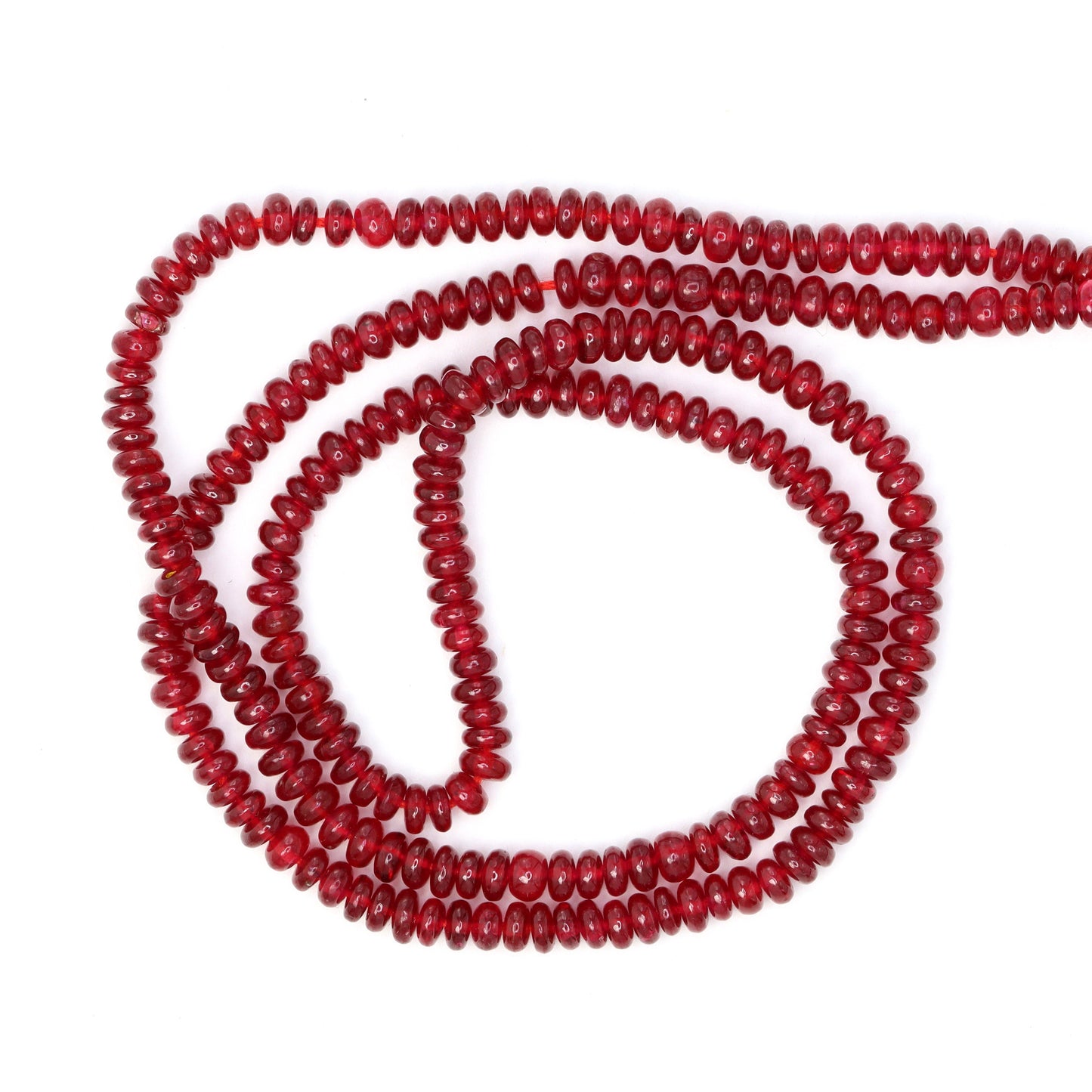 Red Ruby 3.25mm Smooth Rondelles