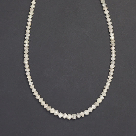 Gray Diamond 2.2mm - 2.8mm Hand Faceted Rondelles Bead Strand